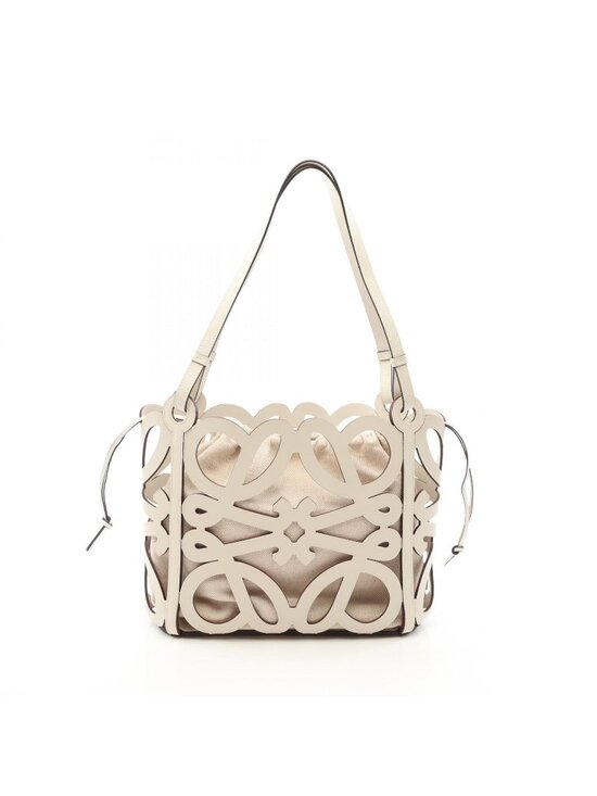 Loewe Handbags - Loewe Tote Bag Anagram Cutout White Natural Leather